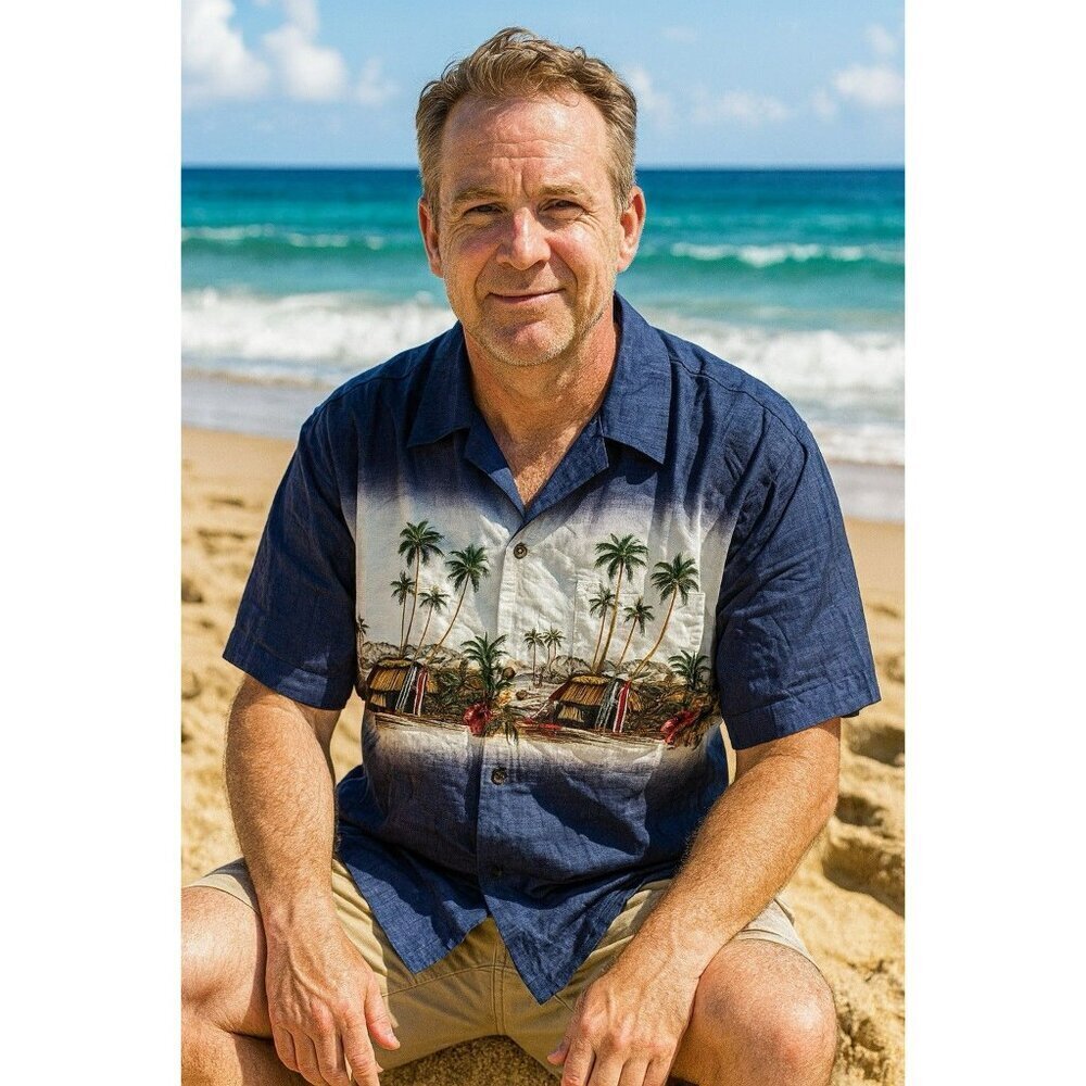 Vintage RJC Hawaiian Button Up Short Sleeve Shirt XL EUC